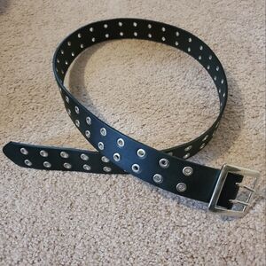 NWOT Double Row Gromet Faux Leather Belt